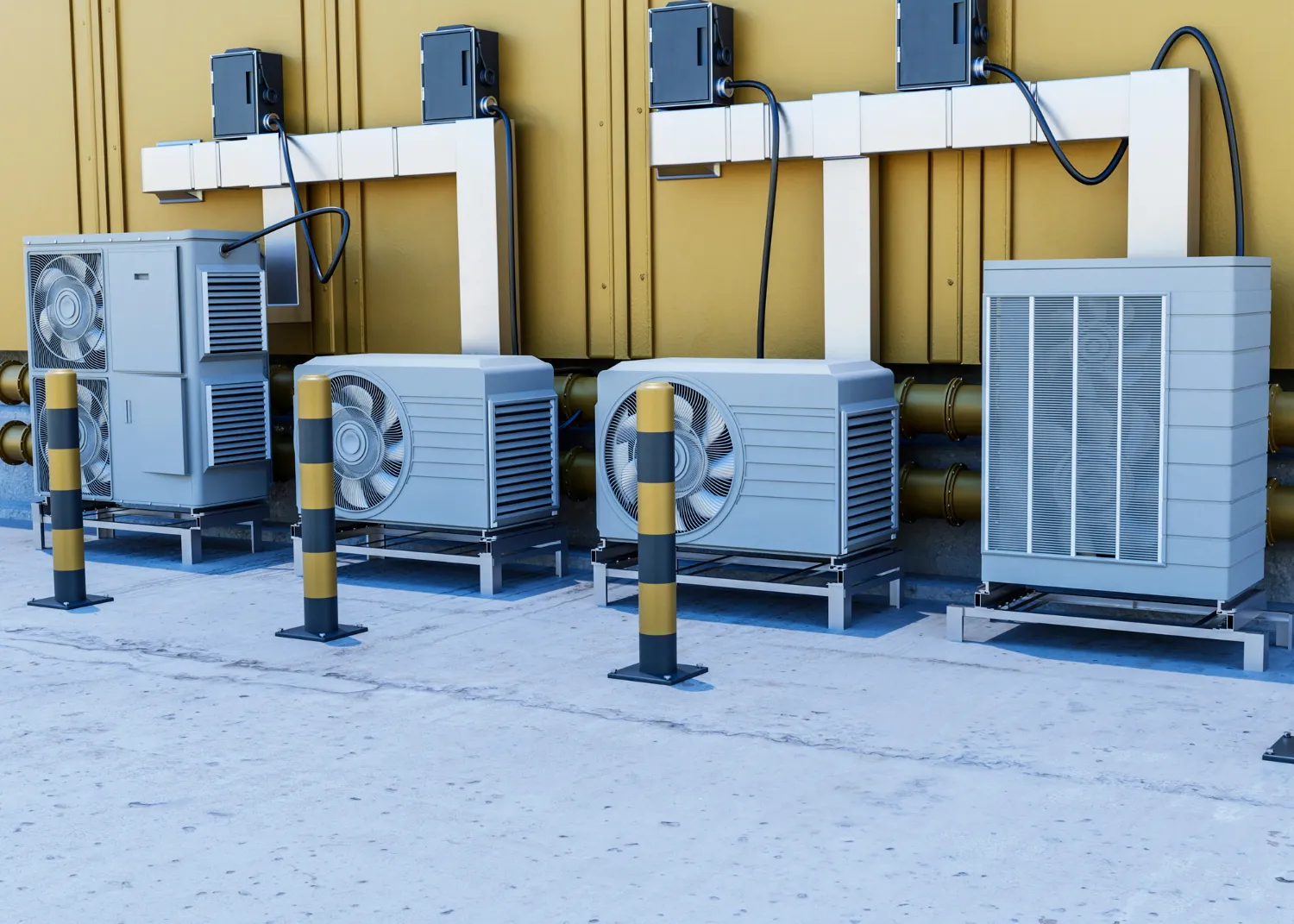 Commercial HVAC and Plumbing heating system service in an industrial facility
